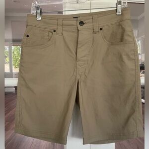Prana Men's Tan Flat Front Shorts standard fit